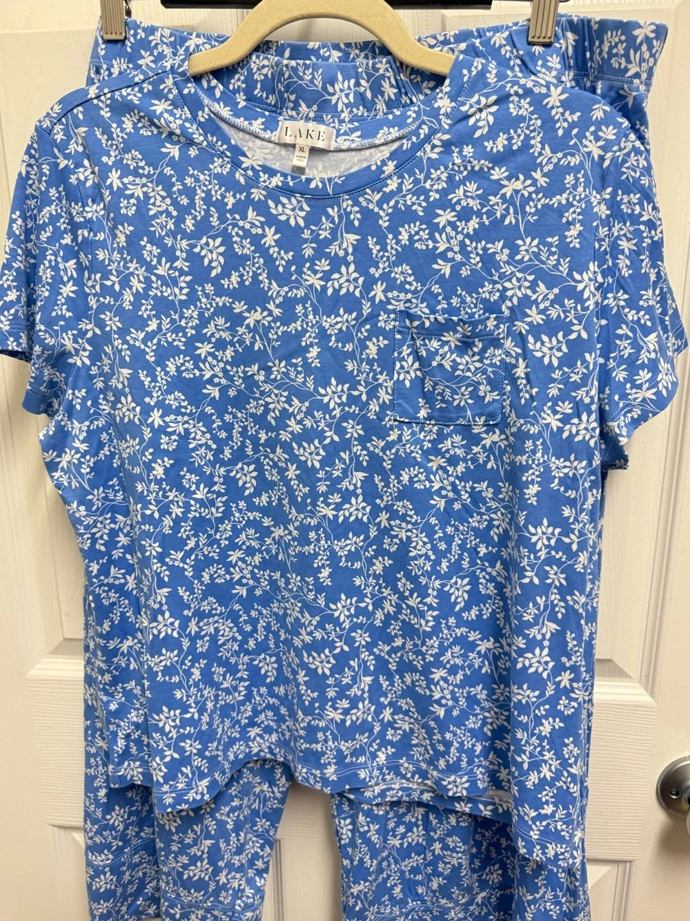 Lake Pajamas Blue Floral Short Sleeve Pajama Set